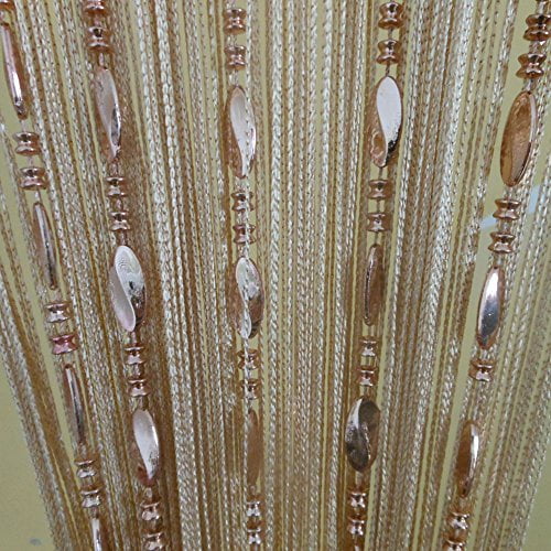 ZideTang Beaded Door Curtain Tassel Divider Color Champagne