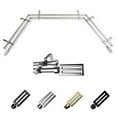 thumbnail image 1 of Zidon 13/16" Double Bay Window curtain rod Adjustable 20"-36", 38"-72" - Satin Nickel,(ABay-73-5D), 1 of 4
