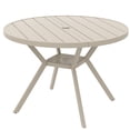 thumbnail image 1 of Zidtia 42" Round Outdoor Patio Dining Table, All-Weather Metal Patio Table with Adjustable Umbrella Hole, Weather Resistant Patio Furniture,Sandshell, 1 of 10