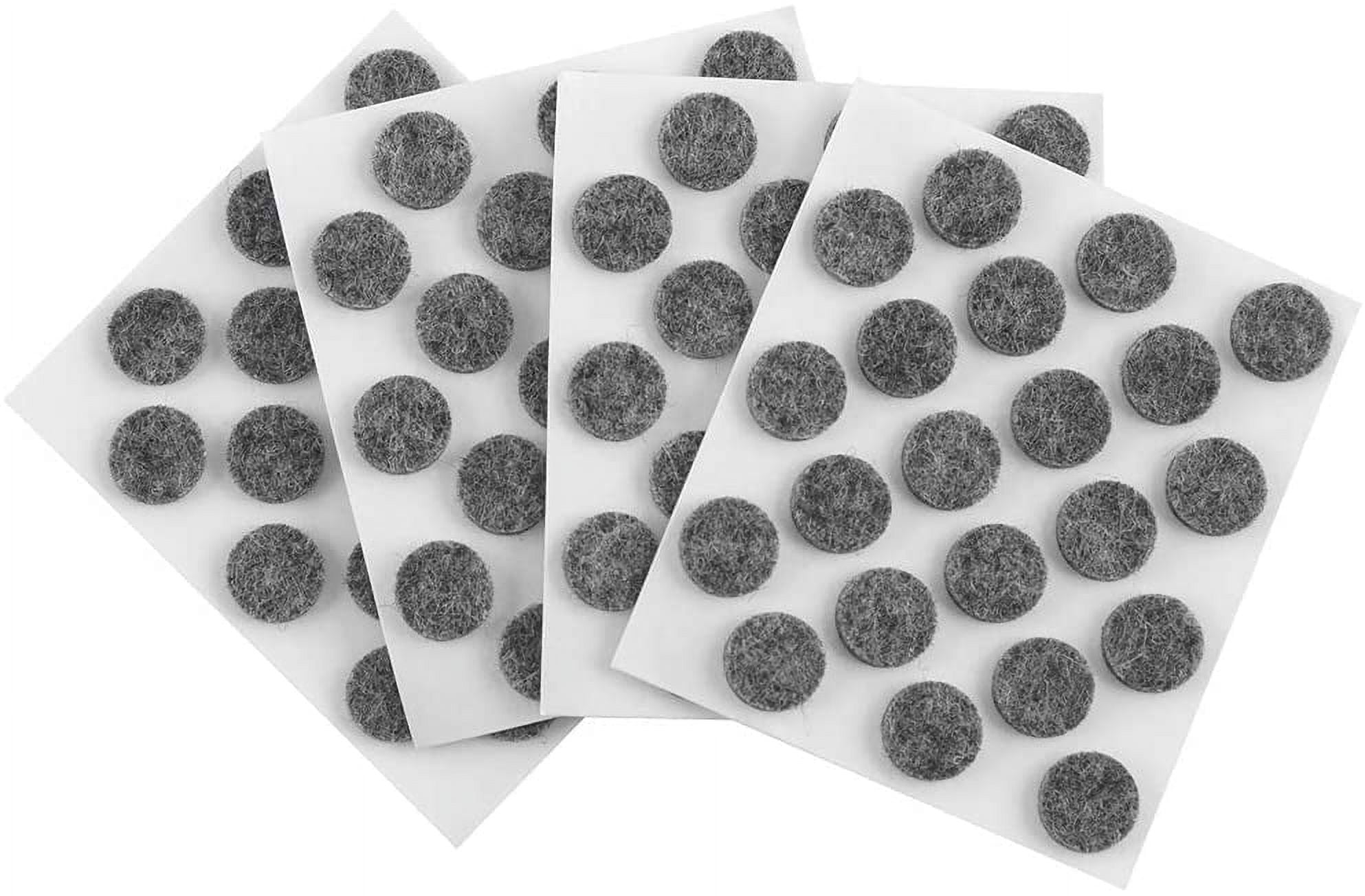 Gray Round Felt Pads for Hard Surfaces, 3/8" Diameter, 84 Pieces