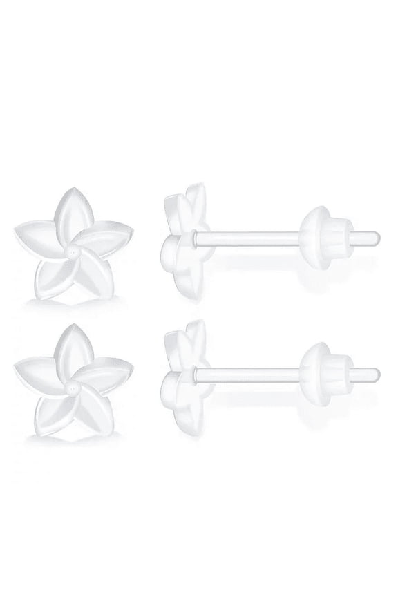 Clear Sports Earrings Medical Grade Earring, Plastic, 40 Pieces