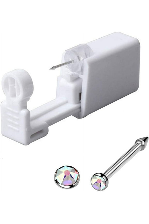 Disposable Safe Sterile Self Nose Studs Piercing Gun Kit Tool