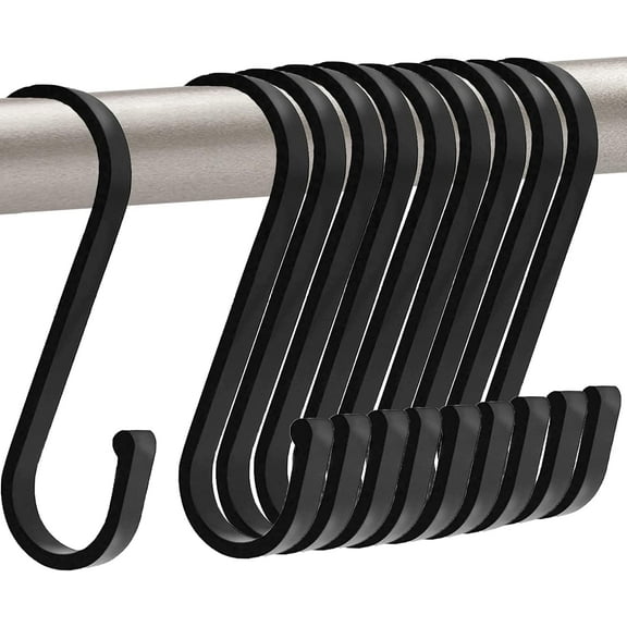 Ziediop Heavy Duty S Hooks Hardware Hooks, Matte Black Space Aluminum, 10 Pack