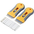 thumbnail image 1 of Ziediop Multipurpose Rubber Handle Razor Scraper Set with 30 Extra Blades Yellow and Gray, 2 Count, 1 of 5