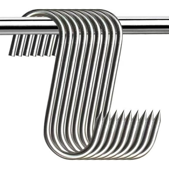 Ziediop Rust Resistant Stainless Steel Meat Hook, 20 Count Butcher's Hook Set