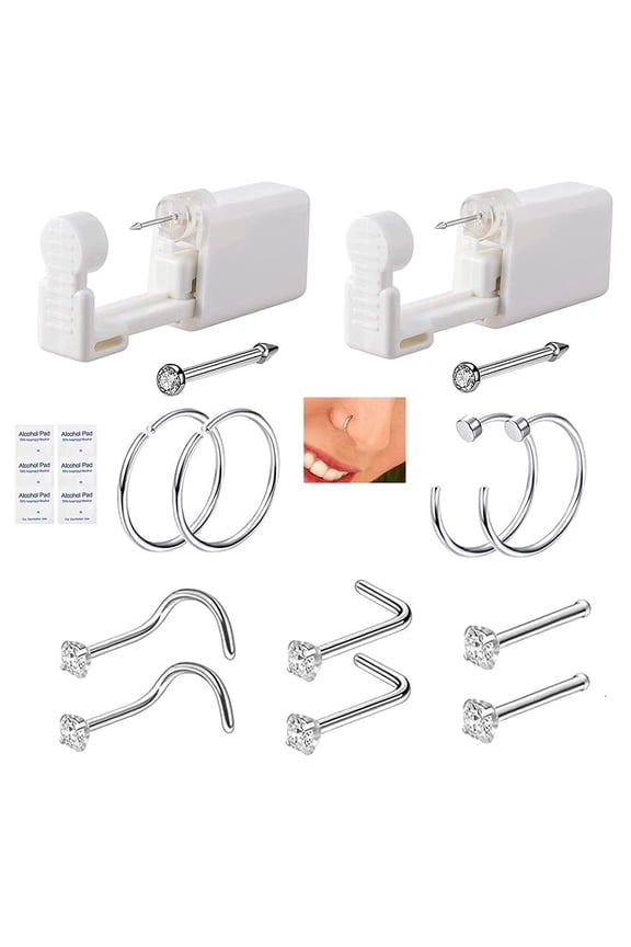 Safe Nose Piercing Gun Kit, (2 Pack)