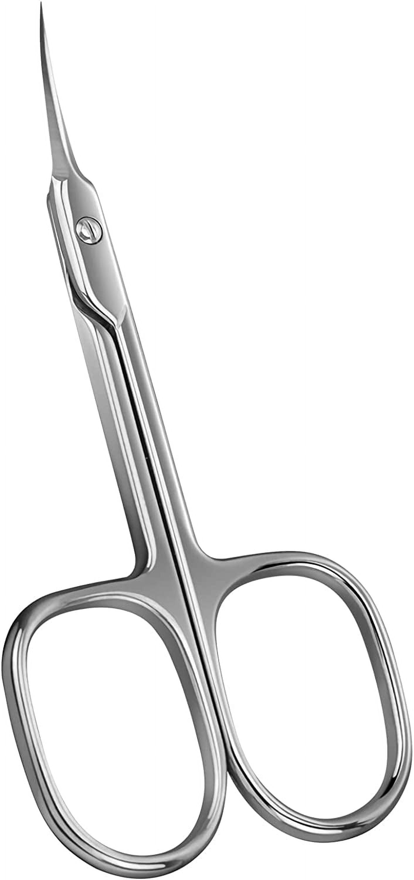 Cuticle Scissors Extra Fine Curved Blade, Super Slim Scissors for Cuticles Care Professional Manicure Small Scissors with Precise Pointed Tip Grooming Blades, Eyebrow, Eyelash, and Dry Skin