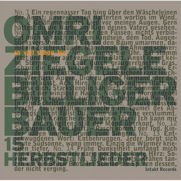 Ziegele,Omri / Wiss,Isa / Wickihalder,Jurg - So Viel Schon Hin & 15 Herbstlieder - Jazz - CD