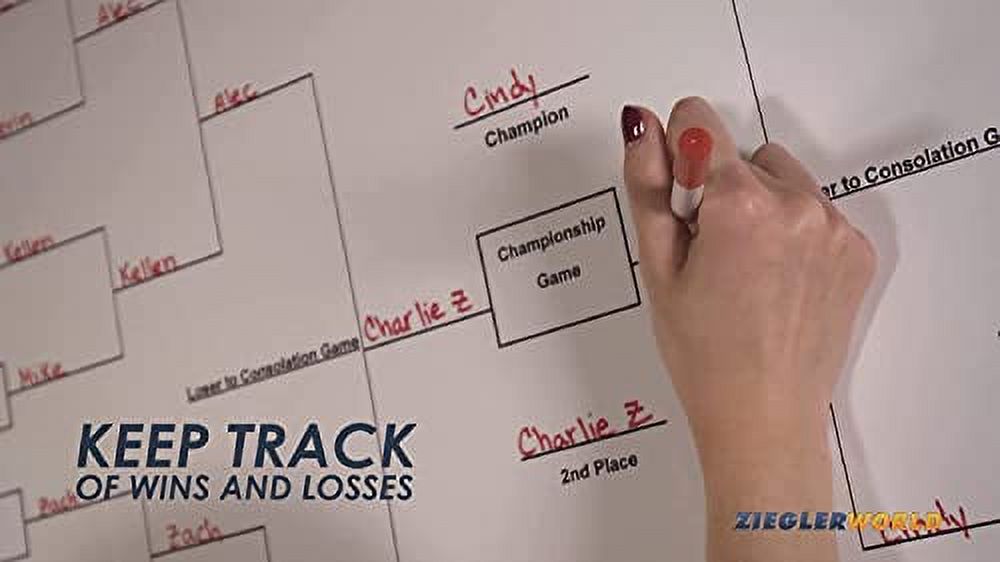 Zieglerworld Cornhole 32 Player Erasable Blind Draw Double Elimination