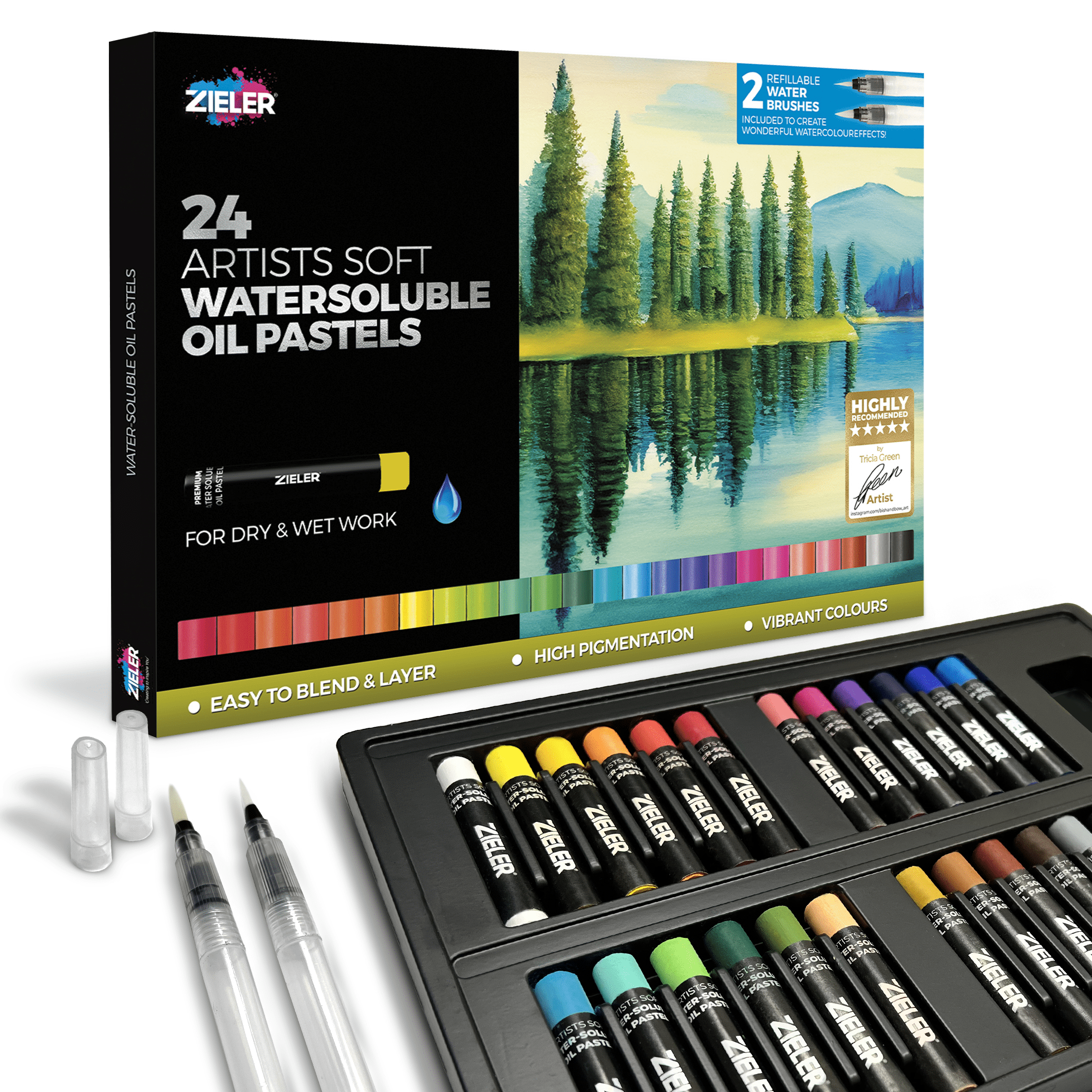Zieler® 24 Artists Soft Water-soluble Oil Pastels