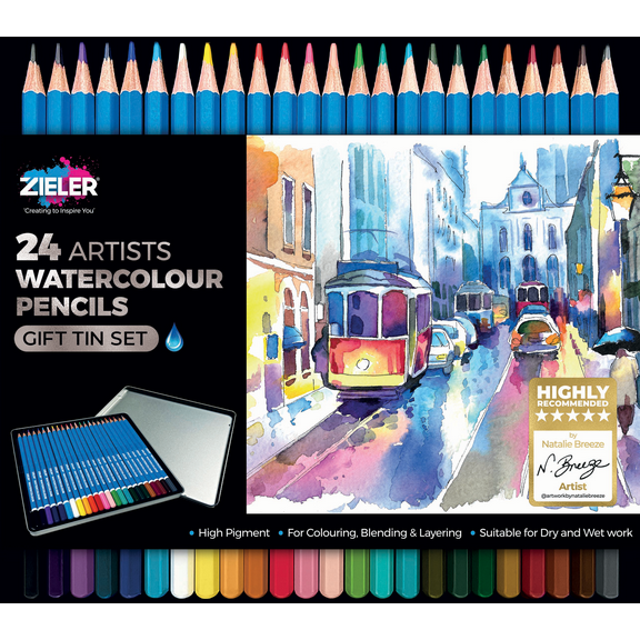 Zieler Watercolor Pencils, 24 Count