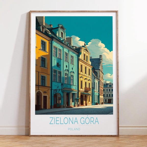 Zielona Gora Poland Traditional Cityscape Wall Art, Stretched Canvas Size 16x24