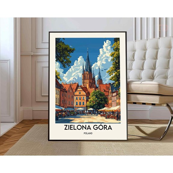 Zielona Gora Poland Wall Art Print, European City Travel Home Decor