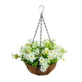 thumbnail image 1 of Artificial Hanging Basket with Flowers, Artificial Hanging Flowers in Basket for Patio Garden Porch Decor, Fake Hanging Plants for Outdoors Indoors Yard Garden Patio Home Room Porch Decorations, 1 of 7
