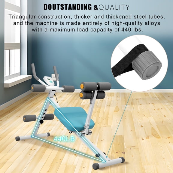 Ziertyon Foldable Abdominal Trainers Fitness Equipment Machine with LCD Display for Home Gym Full Body Exercise