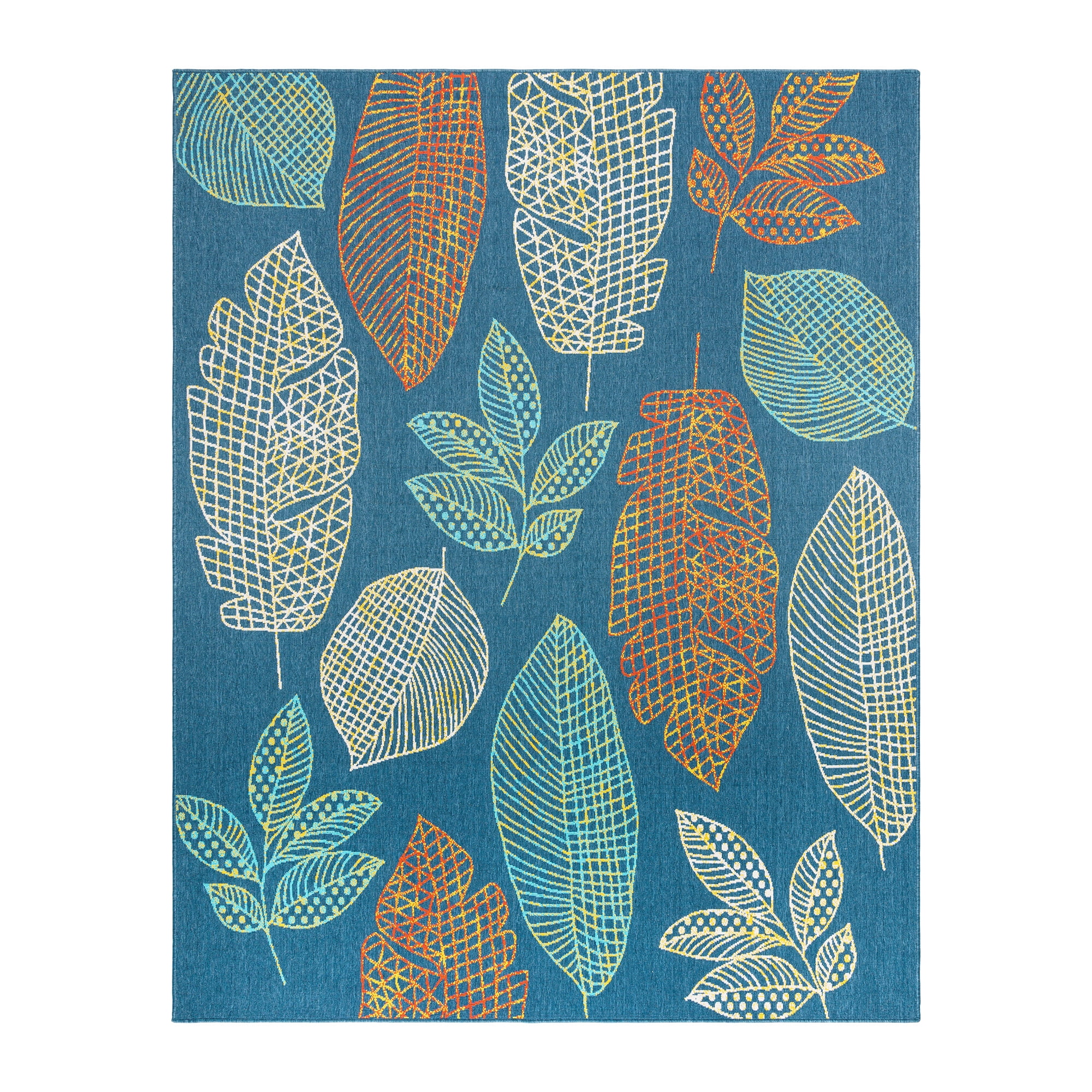 Ziesta Sway Indoor/ Outdoor Polypropylene Navy Machine Made Area Rug, 5x8