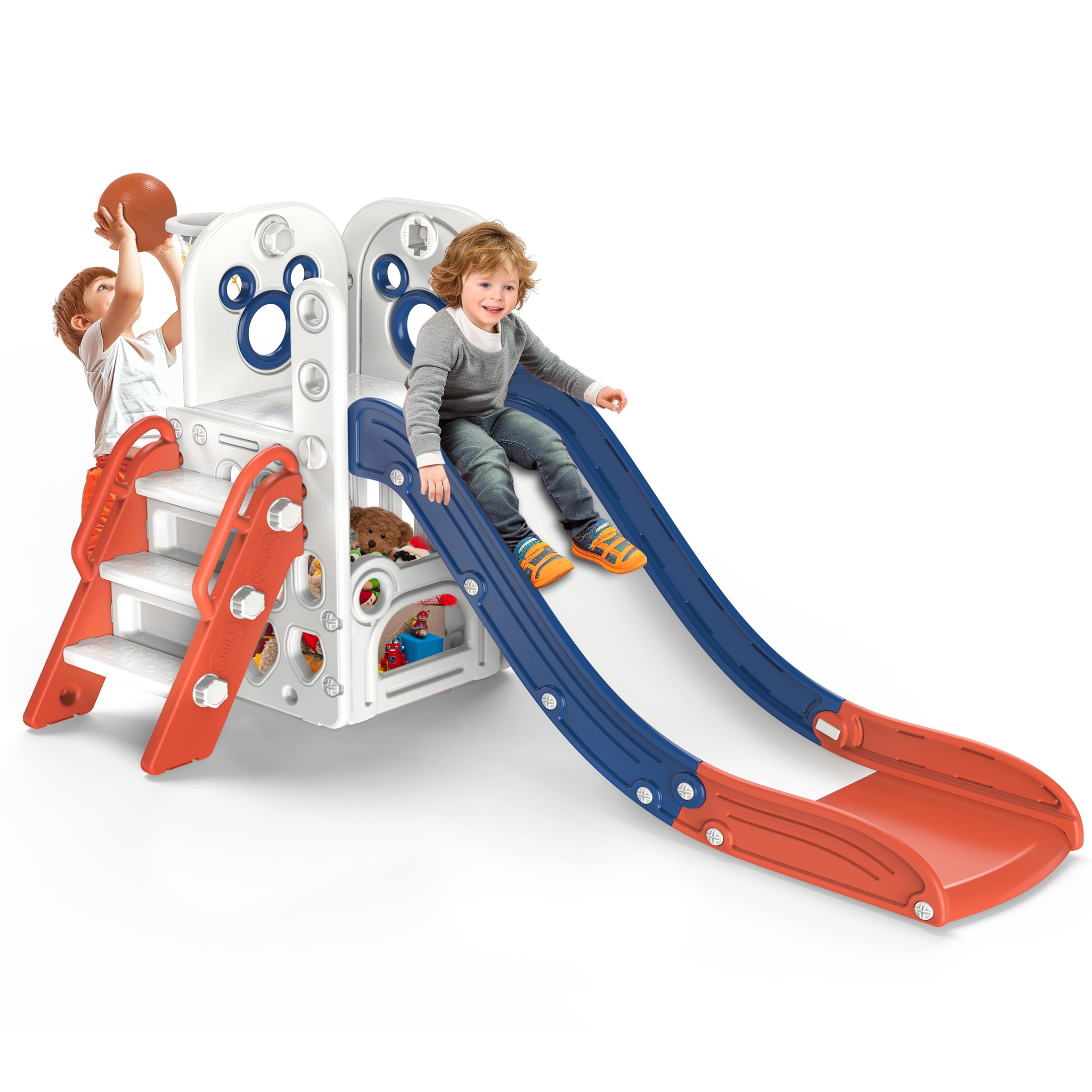 Zifadola Sturdy Kids Slide, 4-in-1 Toddler Slide a