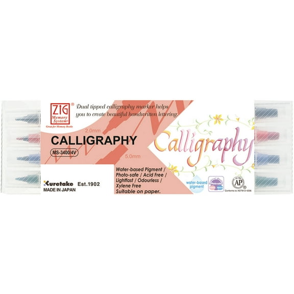 Zig Calligraphy Marker 4-Color Set