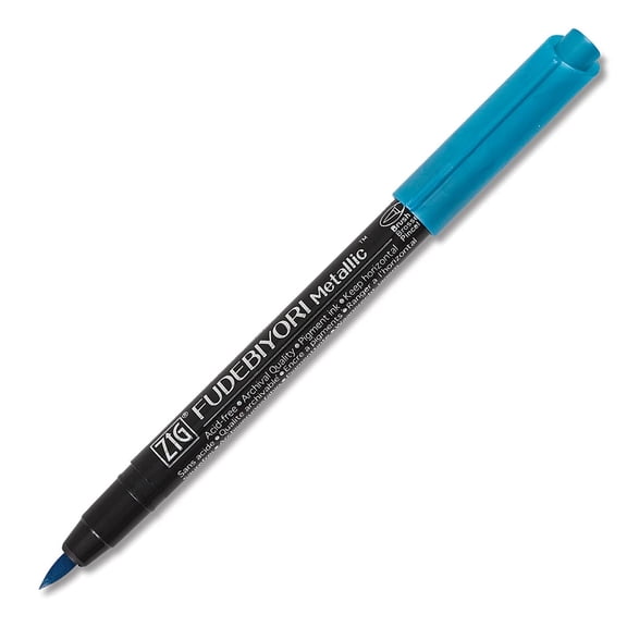 Zig Fudebiyori Metallic Brush Pen - Blue