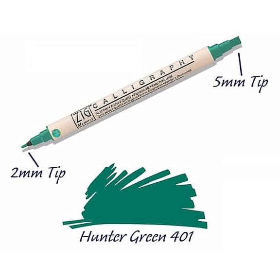 The Memory System Calligraphy Pen - HUNTER GREEN - by ZIG Kuretake