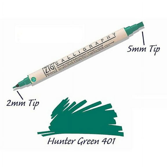 The Memory System Calligraphy Pen - HUNTER GREEN - by ZIG Kuretake