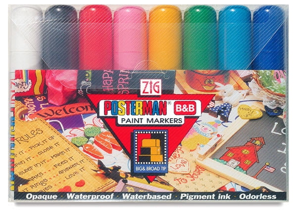 Zig Posterman Paint Marker Set - Set of 8, Assorted, Big and Broad