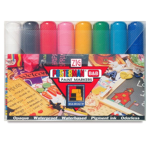 Zig Posterman Paint Marker Set - Set of 8, Assorted, Big and Broad