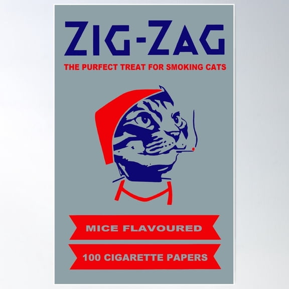 Zig Zag Cat Poster Wall Art, Modern Wall Decor For Living Room Bedroom, 16x24 UNFRAMED