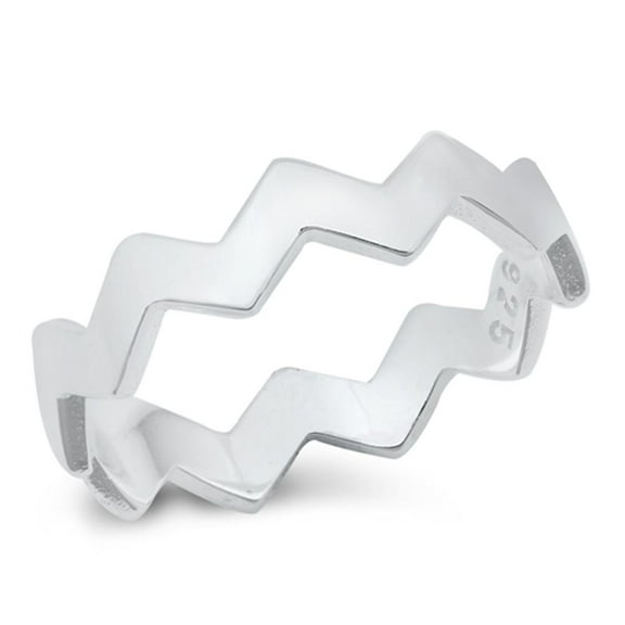 Zig Zag Crown Wave Infinity Ring .925 Sterling Silver Band Jewelry Female Male Unisex Size 5