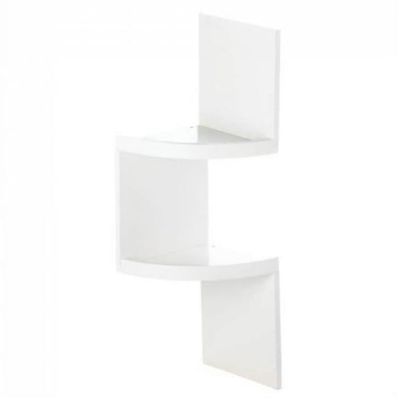 Zig-Zag Double Corner Shelf - White