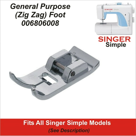 Zig Zag Foot Fits Singer Simple Models Including 2932, 3116 & More See Description For Models