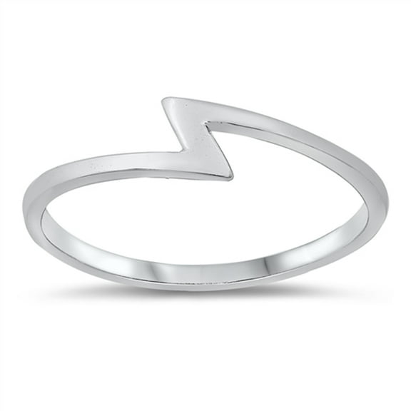 Zig Zag Lightning Bolt Ring .925 Sterling Silver Band Jewelry Female Male Unisex Size 3