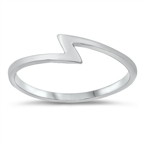 Zig Zag Lightning Bolt Ring .925 Sterling Silver Band Jewelry Female Male Unisex Size 5