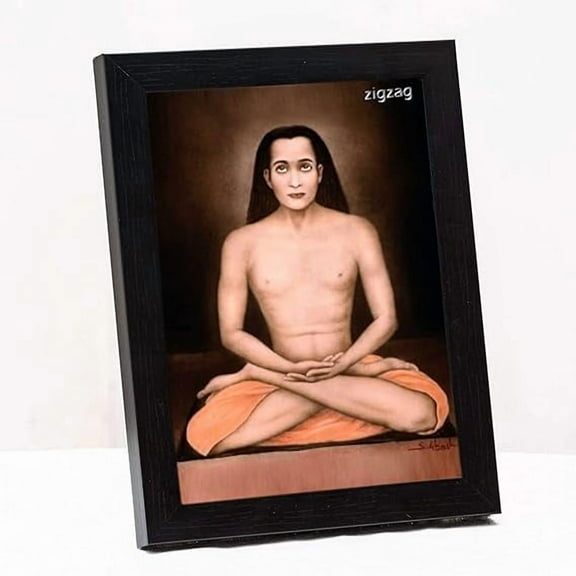 Zig Zag Mahavatar Babaji Photo Frame For Wall Table Size Small ( 6x8 inches, Acrylic Glass)