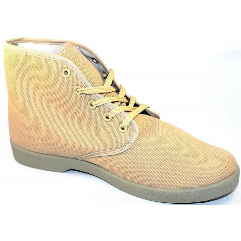 Zig Zag Mens Beige Canvas Hi Top Canvas Chukka Walmart