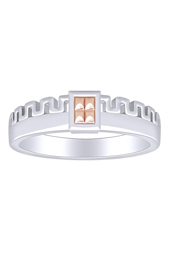 Zig Zag Ring 14k White Gold Over Sterling Silver