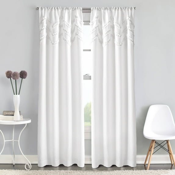 Zig Zag Ruffle Poletop Curtain Panel