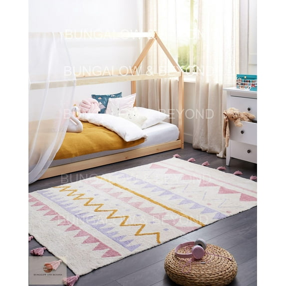 Zig Zag Rug | Zig Zag Pattern Tufted Rug | Striped Kilim Rug | Soft Cozy Rug For Kids Room | Play Room Rugs | Kids Area Rug | Nursery Rugs