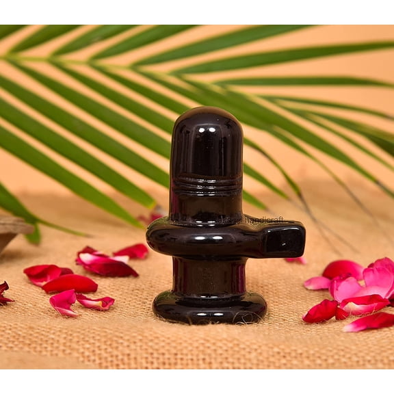 Zig Zag Shivaling shivling Statue for Temple Shiv Ling Idol Statue Figurine for Home Decor and Pooja - 3.5" Inches (Black, 3 inch)