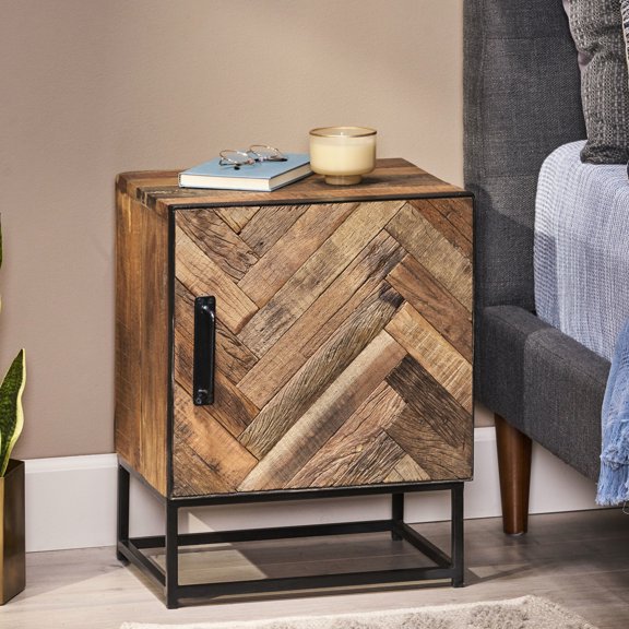 Zig - Zag Slat Nightstand / Adds Boho Atmosphere / Ideal for Bedside