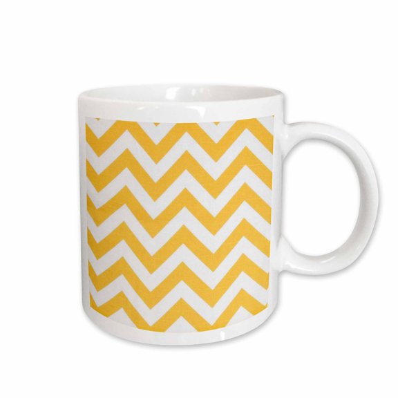 3drose, Zig Zag Yellow Stripes, 11oz Mug
