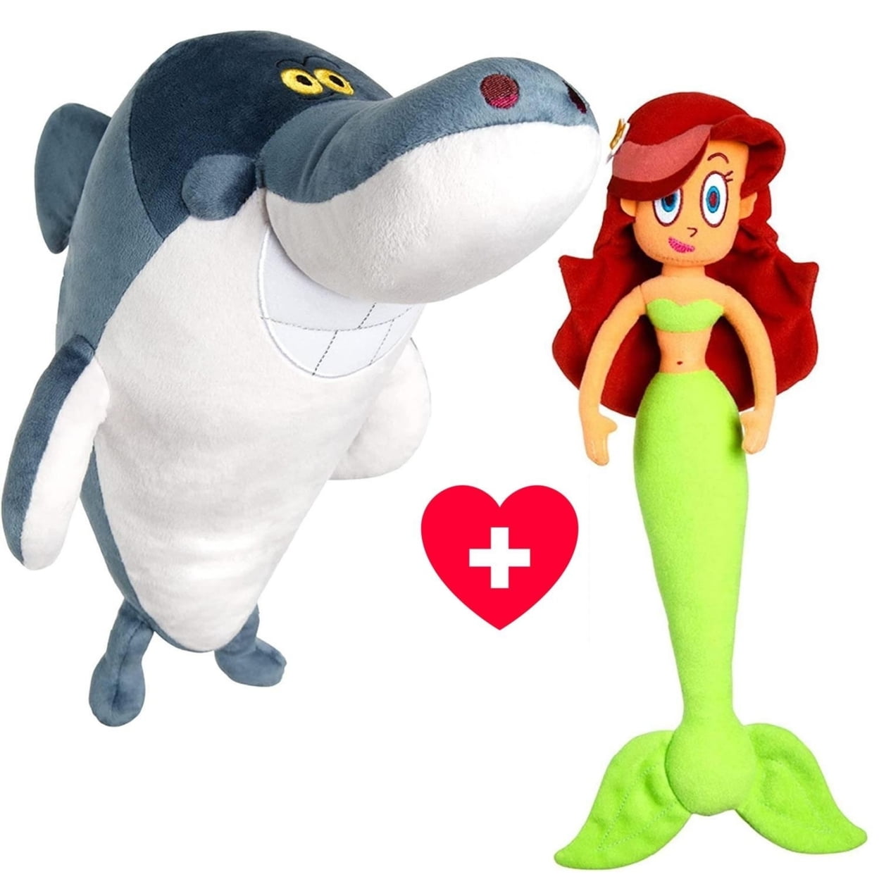 Zig and Sharko Marina Mermaid & Sharko White Shark Plush Doll Set TV Series  Mighty Mojo