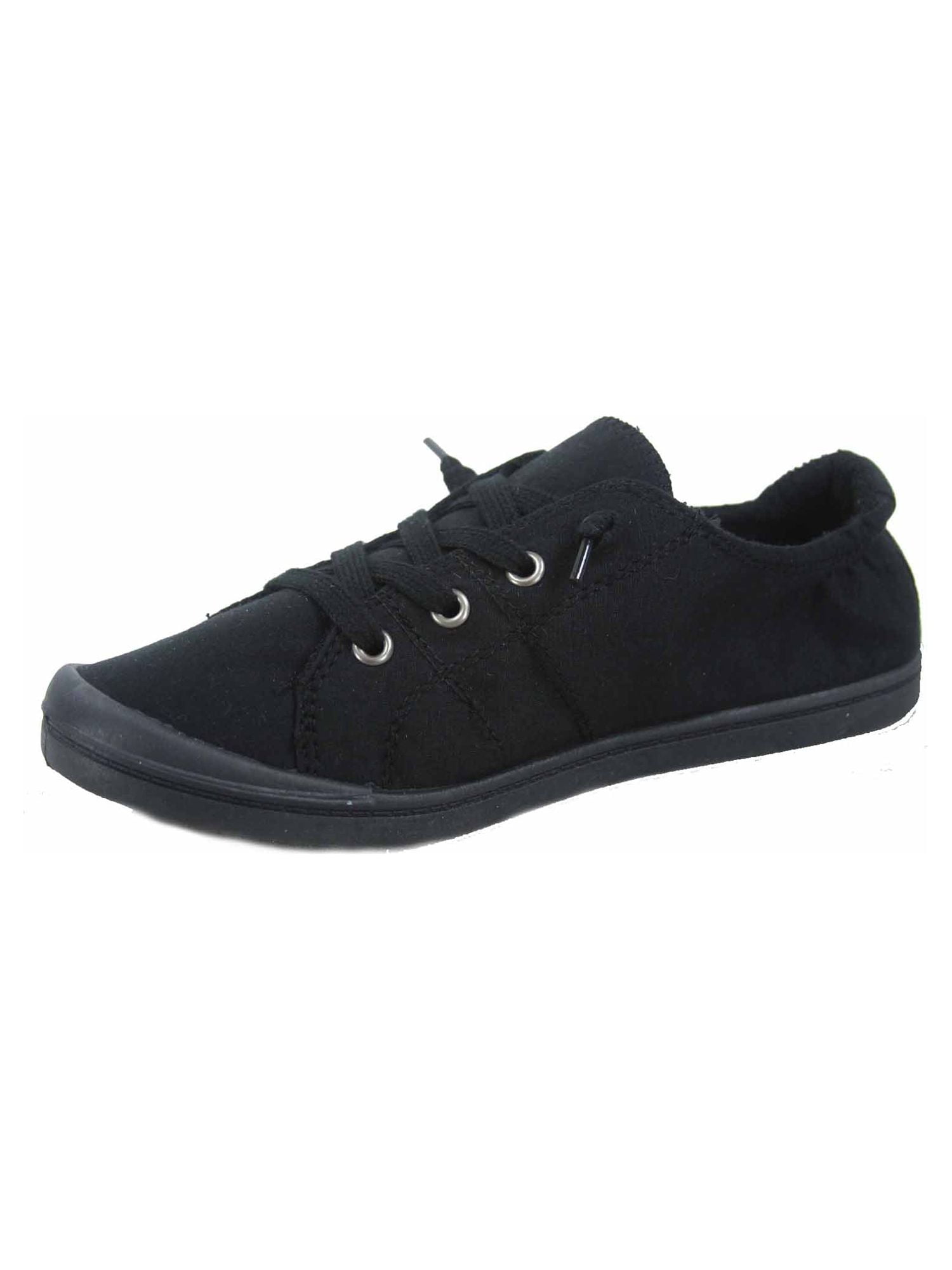 Zig-s Women's Causal Comfort Slip On Round Toe Flat Sneaker Shoes ( Black/Black, 8)