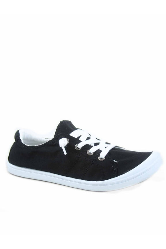 Zig-s Women's Causal Comfort Slip On Round Toe Flat Sneaker Shoes ( Black/White, 8.5)
