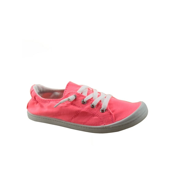 Zig-s Women's Causal Comfort Slip On Round Toe Flat Sneaker Shoes (Neon Pink, 7.5)