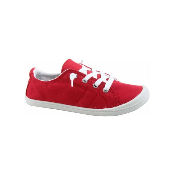 Zig-s Women's Causal Comfort Slip On Round Toe Flat Sneaker Shoes (Red, 6)