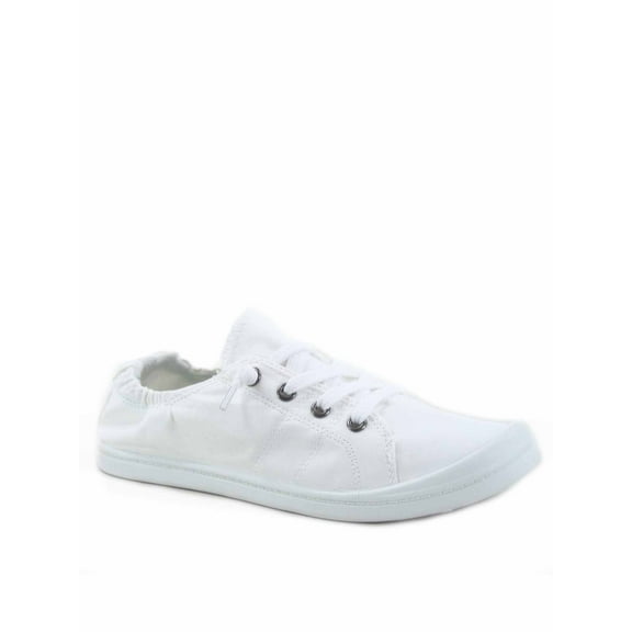 Zig-s Women's Causal Comfort Slip On Round Toe Flat Sneaker Shoes (White, 6.5)