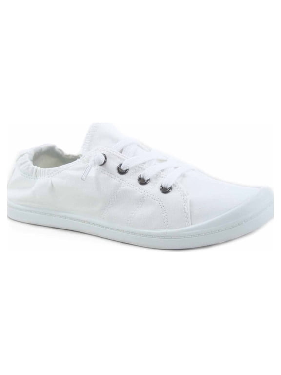 Zig-s Women's Causal Comfort Slip On Round Toe Flat Sneaker Shoes (White, 8)
