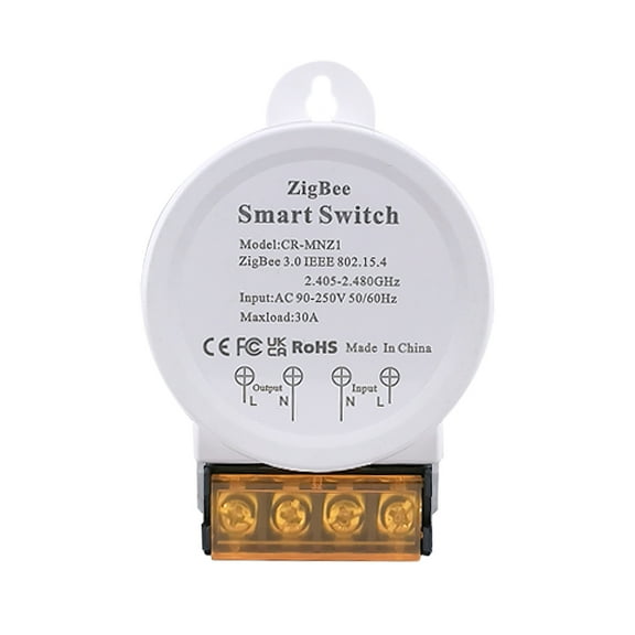 ZigBee 30A wireless remote control switch, Tuya Smart Life App, supports Amazon Alexa Google Assistant voice control, suitable for high-power lighting and electromechanical processing