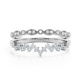 thumbnail image 1 of ZigZag Design 0.65 Carat Diamond Moissanite Engagement Ring Wedding Band in 925 Sterling Silver With 18k White Gold Plating, Stackable Ring, Gift For Her, Promise Ring, Bridal Set, Matching Band, 1 of 3